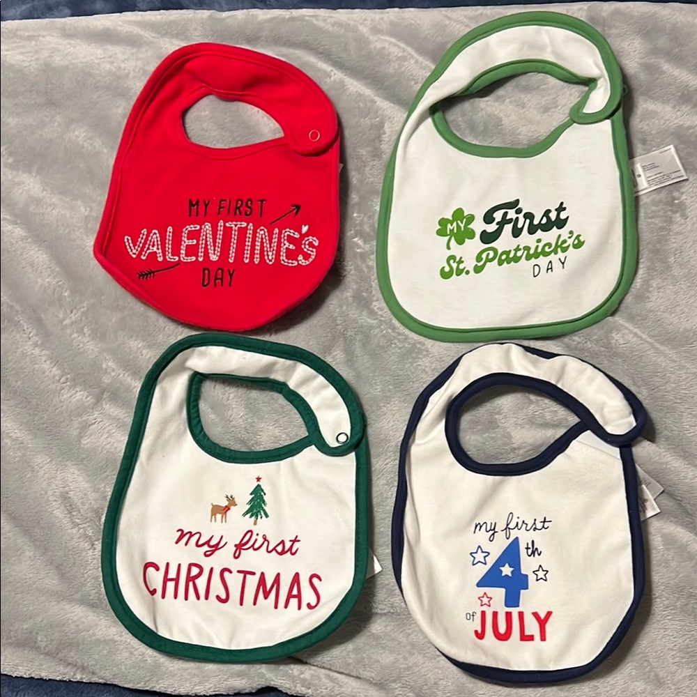 Set of Carter’s Holiday Baby Bibs